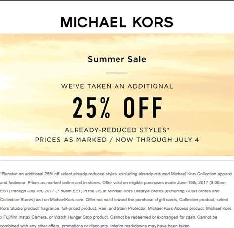 Michael Kors discount coupons